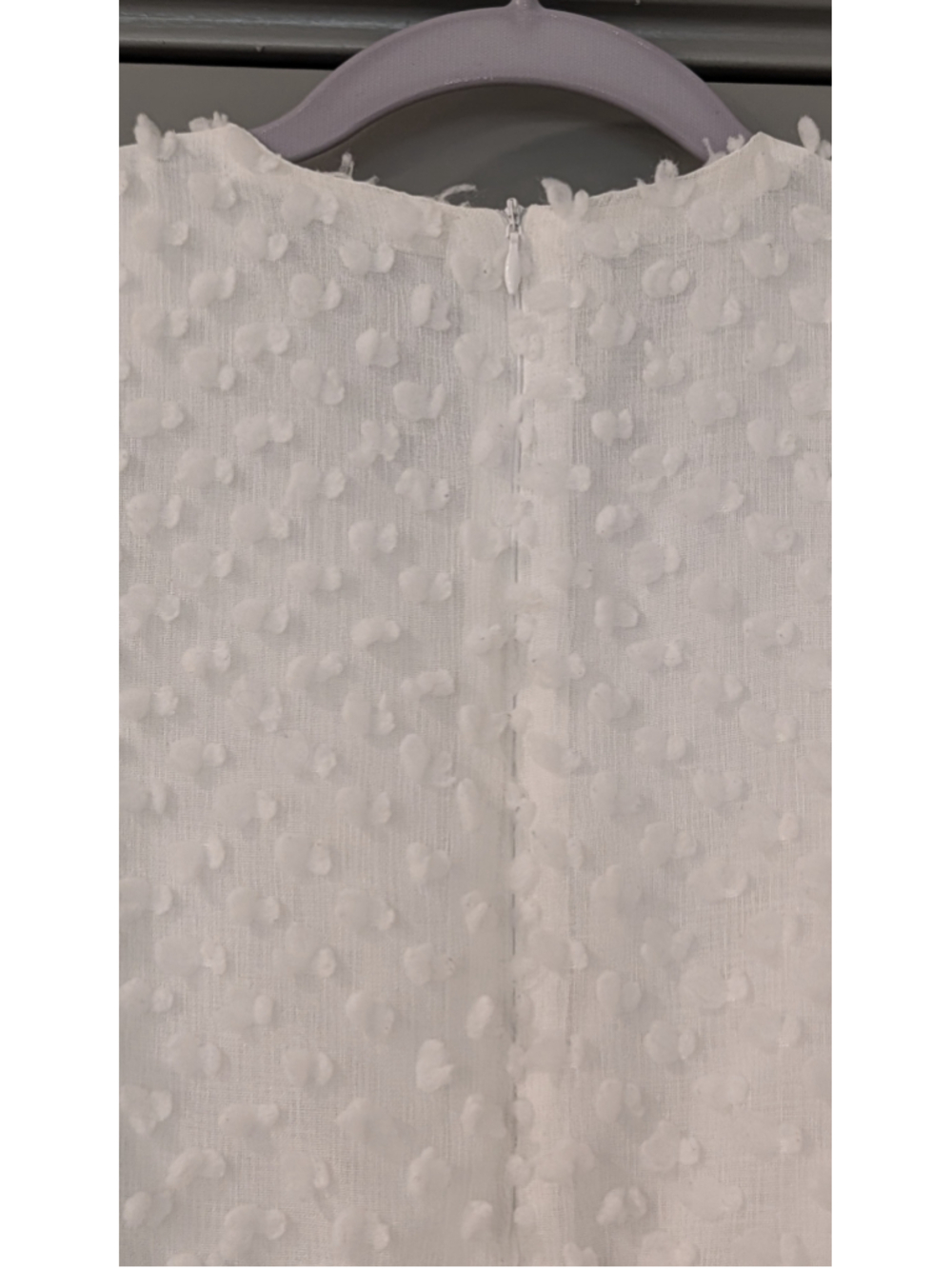Miss Ord White Swiss Dot Ruffle Mini Dress Long Sleeve Tie Waist Size XS - Picture 8 of 8